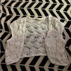 Cropped cardigan see-through